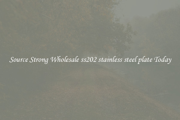 Source Strong Wholesale ss202 stainless steel plate Today