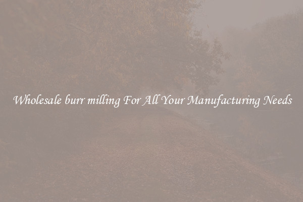 Wholesale burr milling For All Your Manufacturing Needs