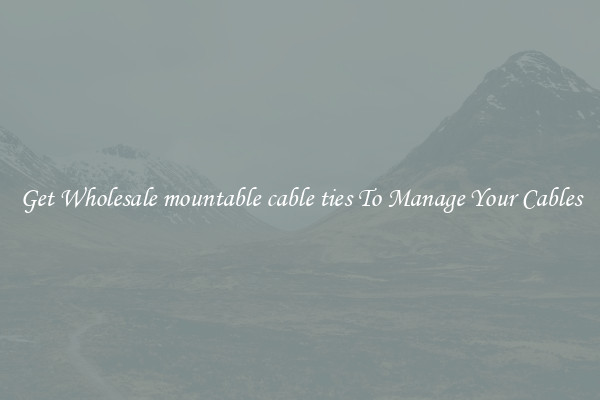 Get Wholesale mountable cable ties To Manage Your Cables