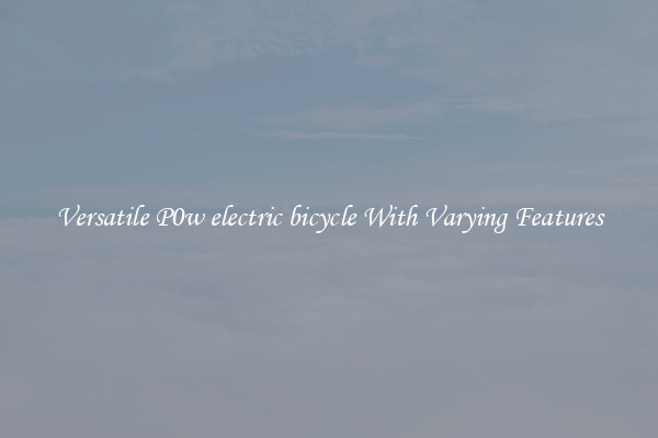 Versatile P0w electric bicycle With Varying Features