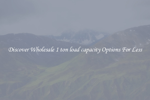 Discover Wholesale 1 ton load capacity Options For Less