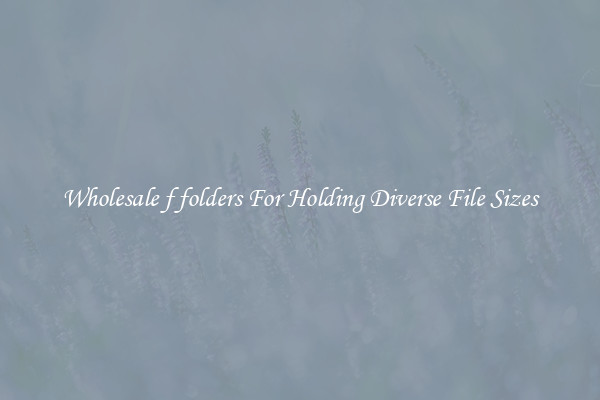 Wholesale f folders For Holding Diverse File Sizes